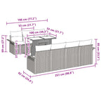 Gartensofa-set mit Kissen 8 pcs Braun Poly-Rattan