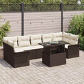 Gartensofa-set mit Kissen 8 pcs Braun Poly-Rattan