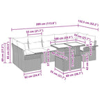 Gartensofa-set mit Kissen 8 pcs Braun Poly-Rattan