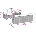 Gartensofa-set mit Kissen 9 pcs Braun Poly-Rattan
