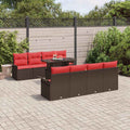 Gartensofa-set mit Kissen 8 pcs Braun Poly-Rattan