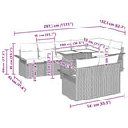 Gartensofa-set mit Kissen 9 pcs Braun Poly-Rattan