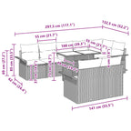 Gartensofa-set mit Kissen 9 pcs Grau Poly-Rattan