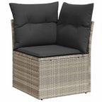 Sofa Set mit Kissen 10 pcs Hellgrau Poly-Rattan