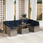 Sofa Set mit Kissen 10 pcs Grau Poly-Rattan