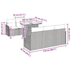 Gartensofa-set mit Kissen 7 pcs Hellgrau Poly-Rattan