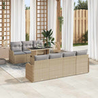 Gartensofa-set mit Kissen 8 pcs Beige Poly-Rattan