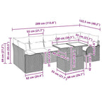 Gartensofa-set mit Kissen 8 pcs Braun und Creme Poly-Rattan