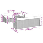 Gartensofa-set mit Kissen 7 pcs Braun Poly-Rattan