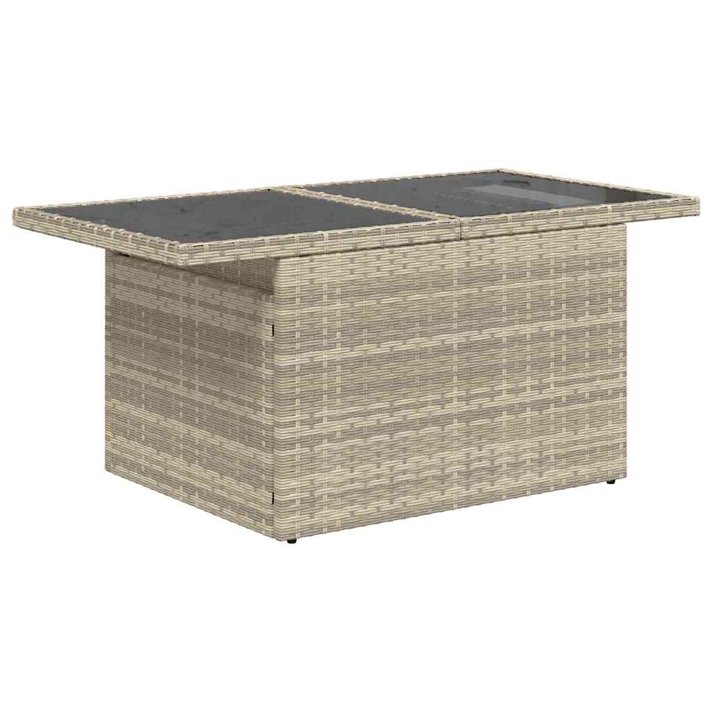 Sofa Set mit Kissen 7 pcs Hellgrau Poly Rattan