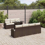 Gartensofa-set mit Kissen 8 pcs Braun Poly-Rattan