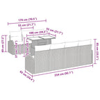 Gartensofa-set mit Kissen 8 pcs Grau Poly-Rattan