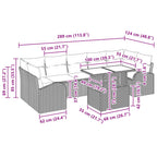 Gartensofa-set mit Speicher 8 pcs Braun Poly-Rattan