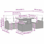 Gartensofa-set mit Speicher 6 pcs Hellgrau Poly-Rattan