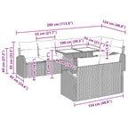 Gartensofa-set mit Speicher 9 pcs Hellgrau Poly-Rattan