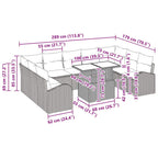 Gartensofa-set mit Kissen 10 pcs Schwarz und Creme Poly-Rattan