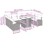 Gartensofa-set mit Speicher mit Kissen 10 pcs Braun Poly-Rattan