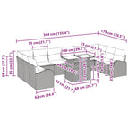 Gartensofa-set mit Speicher 11 pcs Beige und Creme Poly-Rattan