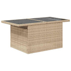 Gartensofa-set mit Kissen 7 pcs Beige und Hellgrau Poly-Rattan