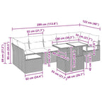 Garten-Sofa-Set mit Kissen 8 pcs Schwarz Poly-Rattan