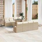 Garten-Sofa-Set mit Kissen 7 pcs Beige und Creme Poly-Rattan