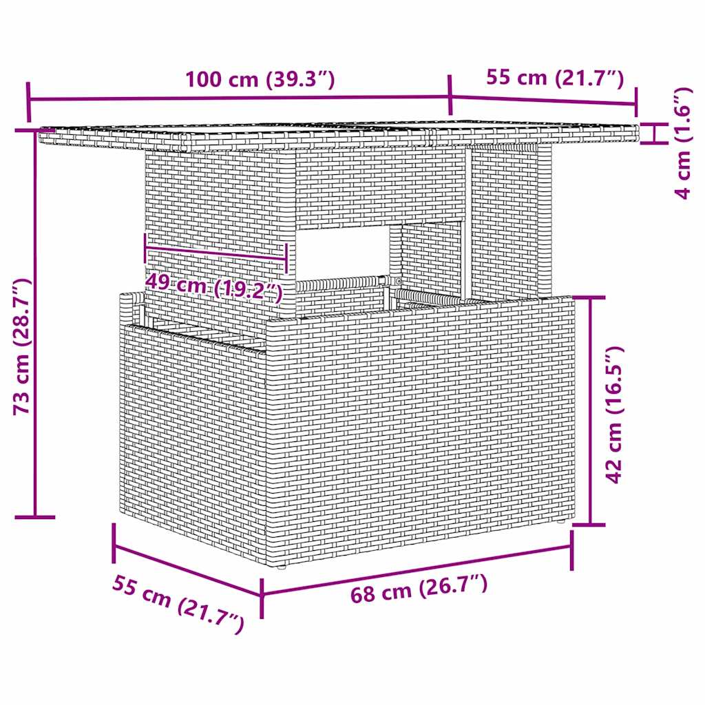 Garten-Sofa-Set mit Kissen 7 pcs Beige und Creme Poly-Rattan
