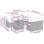 Garten-Sofa-Set mit Kissen 9 pcs Beige und Hellgrau Poly-Rattan