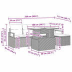 Garten-Sofa-Set mit Kissen 6 pcs Grau