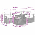 Garten-Sofa-Set mit Kissen 6 pcs Hellgrau Poly-Rattan