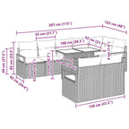 Garten-Sofa-Set mit Kissen 9 pcs Grau Poly-Rattan