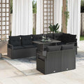 Gartensofa-set 9 pcs 8-Sitzanzahl Schwarz Poly-Rattan