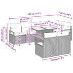 Garten-Sofa-Set 9 pcs Grau und Marineblau Poly-Rattan