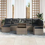 Garten-Sofa-Set mit Kissen 9 pcs Grau