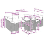 Garten-Sofa-Set mit Kissen 8 pcs Hellgrau Poly-Rattan