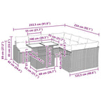 Gartensofa-set mit Kissen 9 pcs Schwarz und Creme Poly-Rattan