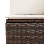 Gartensofa-set mit Kissen 9 pcs Braun und Creme Poly-Rattan