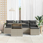 Garten-Sofa-Set mit Kissen 6 pcs Hellgrau