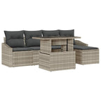 Garten-Sofa-Set mit Kissen 6 pcs Hellgrau