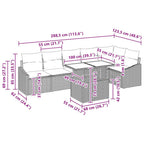 Garten-Sofa-Set mit Kissen mit Speicher 7 pcs Schwarz und Creme