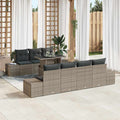 Sofa Set mit Kissen 8 pcs Grau Poly-Rattan
