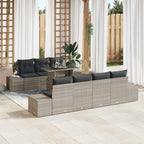 Sofa Set mit Kissen 8 pcs Hellgrau Poly-Rattan