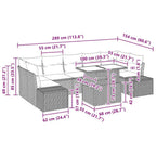 Sofa Set mit Kissen 8 pcs Braun und Creme Poly-Rattan