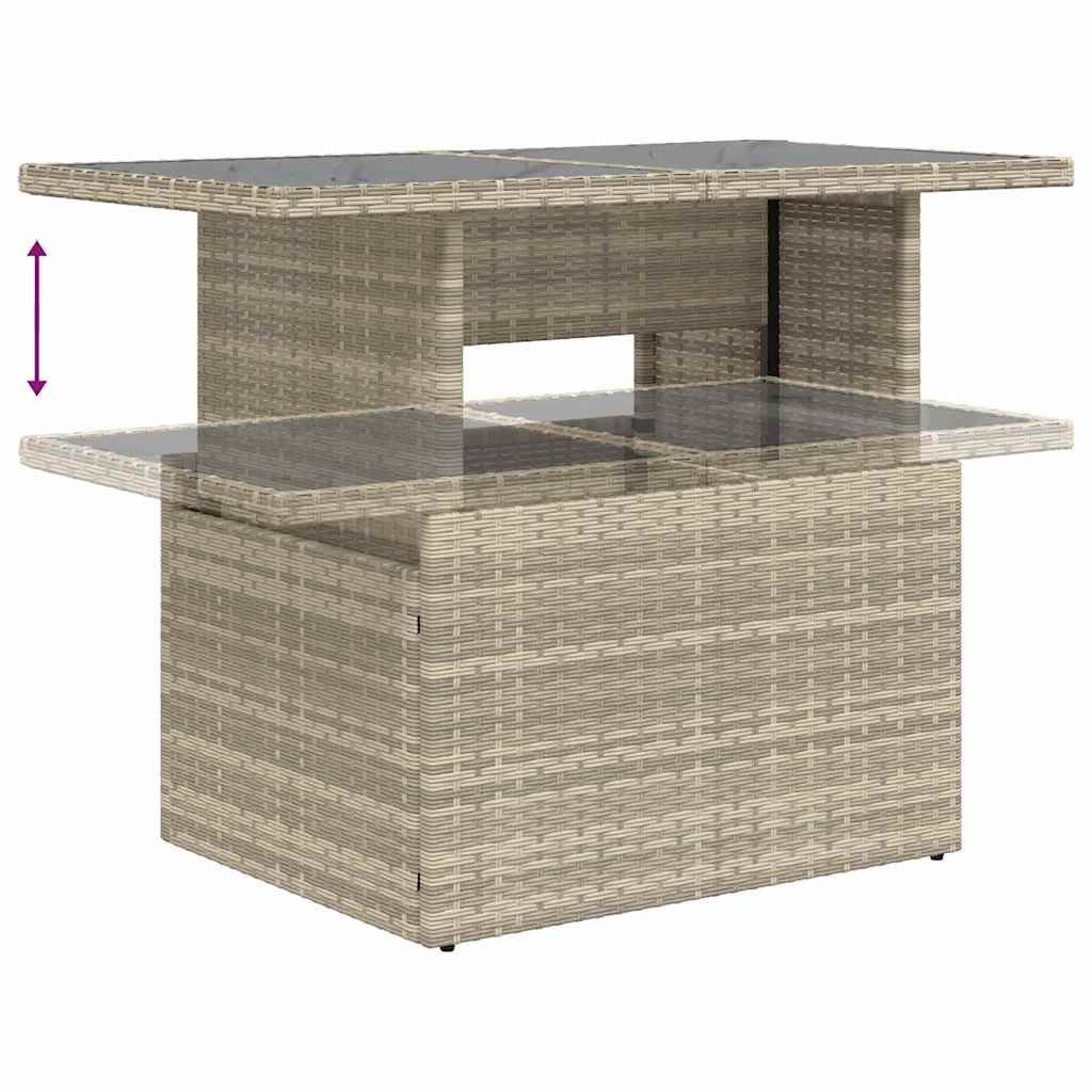 Gartensofa-set mit Kissen 6 pcs Hellgrau Poly-Rattan