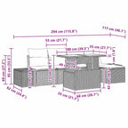Gartensofa-set mit Kissen 6 pcs Hellgrau Poly-Rattan