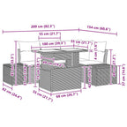 Gartensofa-set mit Kissen 5 pcs Braun und Creme Poly-Rattan