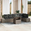 Garten-Sofa-Set mit Kissen mit Speicher 7 pcs Grau