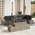 Gartensofa-set mit Kissen 9 pcs Grau Poly-Rattan