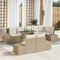 Garten-Sofa-Set mit Kissen mit Speicher 9 pcs Beige und Creme