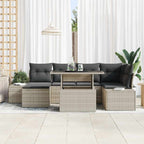 Garten-Sofa-Set mit Kissen 7 pcs Hellgrau