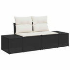 Garten-Sofa-Set mit Kissen 8 pcs Schwarz und Creme